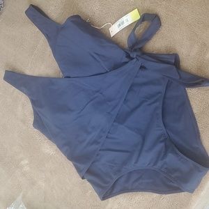 NWT Summersalt The Perfect Wrap Swimsuit - size 14, deep sea blue